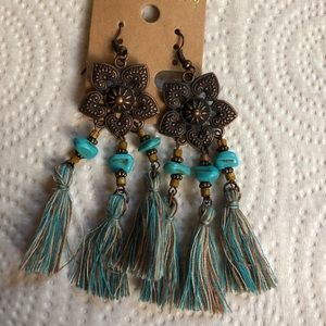 Turquoise Tassel Earrings